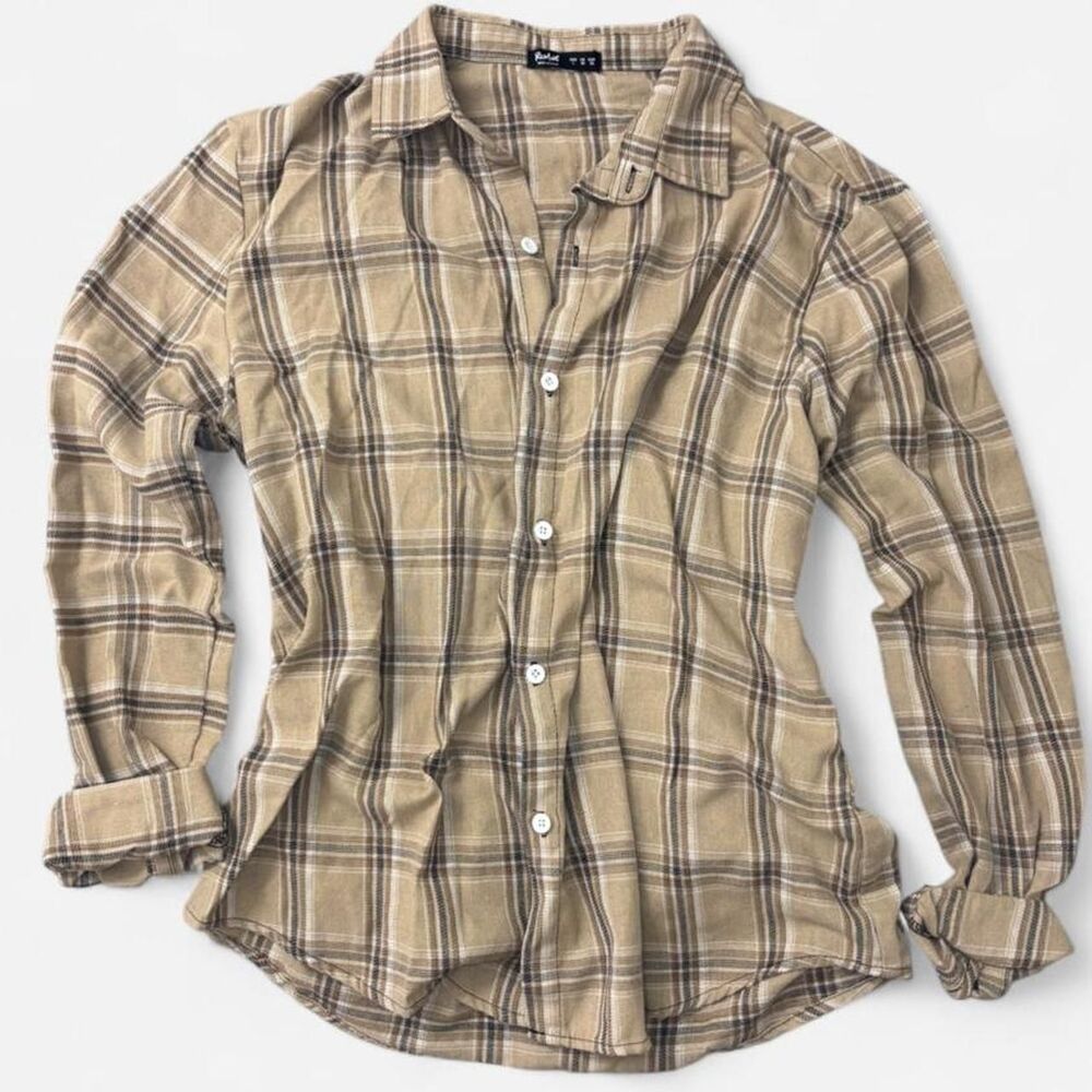 Romwe Women's Tan and Brown Shirt